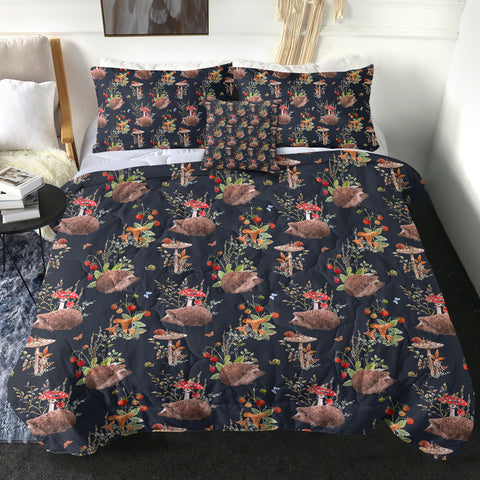 Image of 4 Pieces Wild Hedgehog SWBD2331 Comforter Set