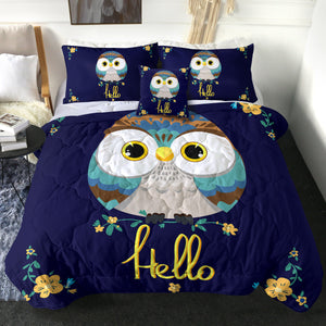 4 Pieces Hello Owl SWBD2341 Comforter Set