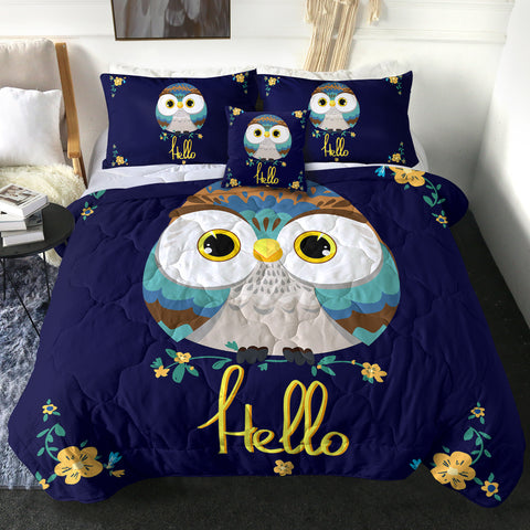 Image of 4 Pieces Hello Owl SWBD2341 Comforter Set