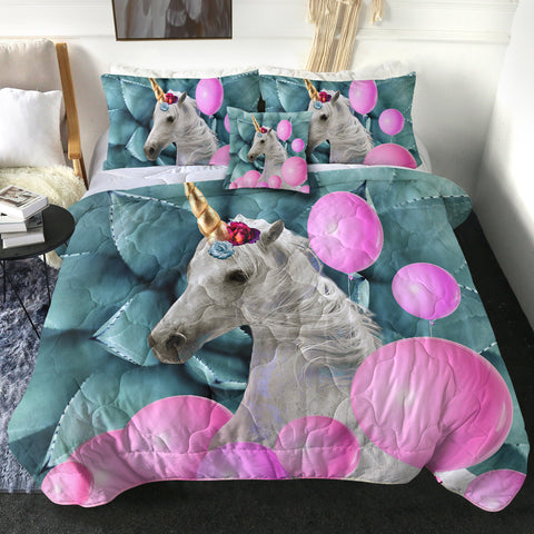 Image of 4 Pieces Unicorn SWBD2485 Comforter Set