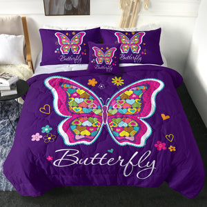 4 Pieces Butterflies SWBD2487 Comforter Set