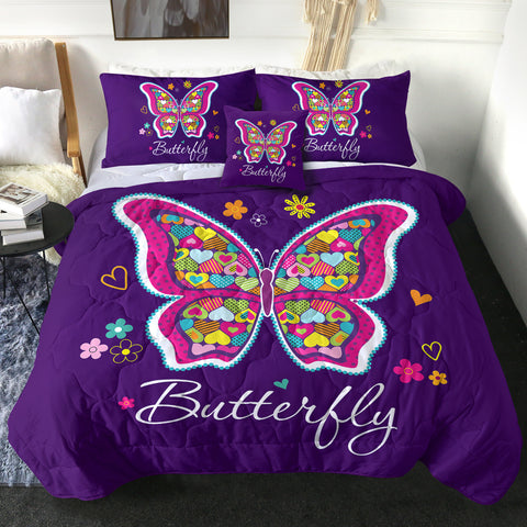 Image of 4 Pieces Butterflies SWBD2487 Comforter Set