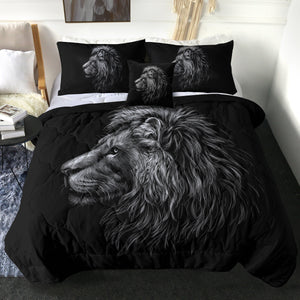 4 Pieces B&W Lion SWBD2492 Comforter Set