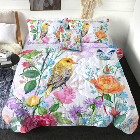 Image of 4 Pieces Yellow Swallow SWBD2508 Comforter Set