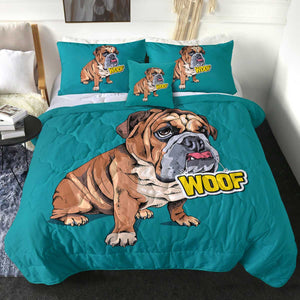 4 Pieces Woof Pug SWBD2514 Comforter Set