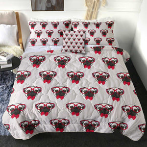 4 Pieces Cute Pug Patterns SWBD2517 Comforter Set