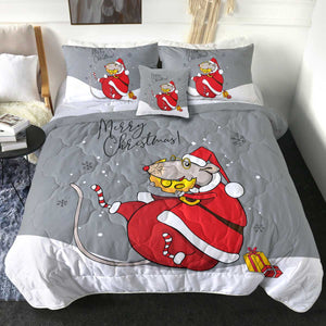 4 Pieces Xmas Rat SWBD2524 Comforter Set