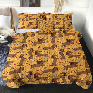 4 Pieces Dachshunds SWBD2526 Comforter Set