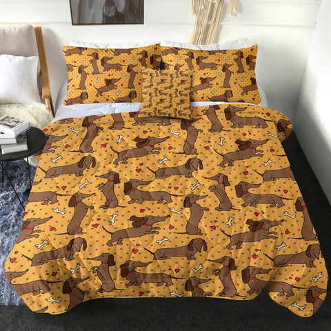 Image of 4 Pieces Dachshunds SWBD2526 Comforter Set