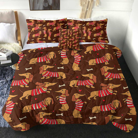 Image of 4 Pieces Dachshunds SWBD2527 Comforter Set