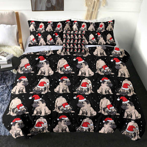 4 Pieces Christmas Pug SWBD2684 Comforter Set