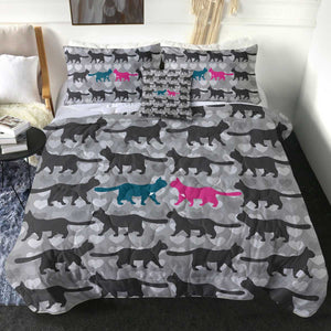 4 Pieces Cat Duel SWBD2685 Comforter Set