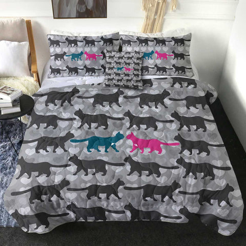 Image of 4 Pieces Cat Duel SWBD2685 Comforter Set