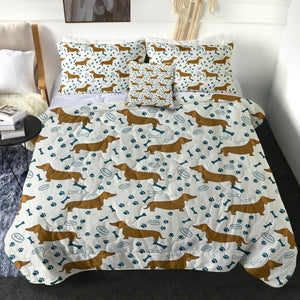 4 Pieces Dachshunds SWBD2686 Comforter Set