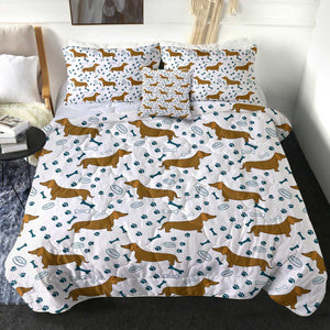 4 Pieces Dachshunds SWBD2687 Comforter Set