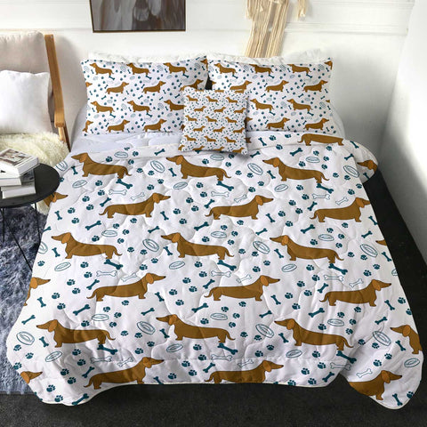 Image of 4 Pieces Dachshunds SWBD2687 Comforter Set