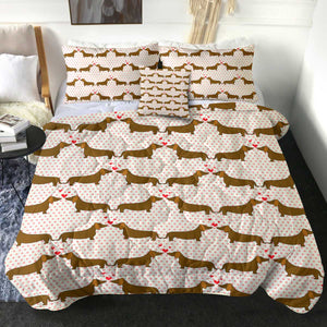 4 Pieces Dachshunds SWBD2689 Comforter Set
