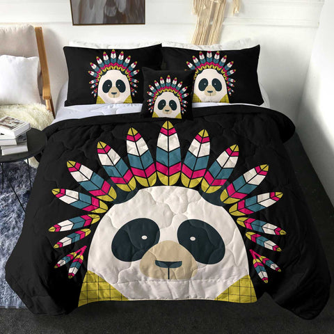 Image of 4 Pieces Tribal Panda SWBD2691 Comforter Set