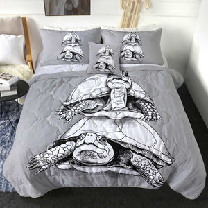 4 Pieces Tortoises SWBD2692 Comforter Set