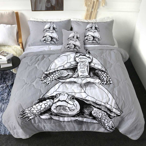 Image of 4 Pieces Tortoises SWBD2692 Comforter Set