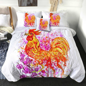4 Pieces Rooster SWBD2695 Comforter Set