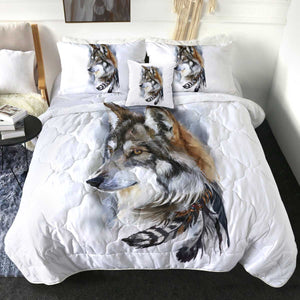 4 Pieces Wolf SWBD2697 Comforter Set