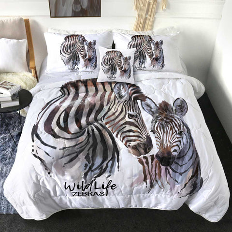 Image of 4 Pieces Zebras SWBD2698 Comforter Set