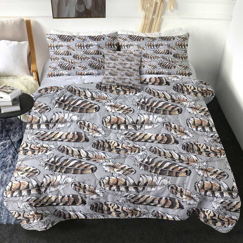 Image of 4 Pieces Feathers SWBD2708 Comforter Set