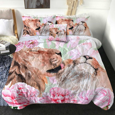 Image of 4 Pieces Lion Love SWBD2711 Comforter Set