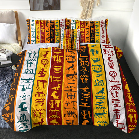 Image of 4 Pieces Egyptian Scripture SWBD2778 Comforter Set