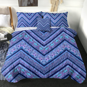 4 Pieces Decorating Blue Patterns SWBD2779 Comforter Set