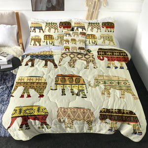 4 Pieces Elephants SWBD2781 Comforter Set