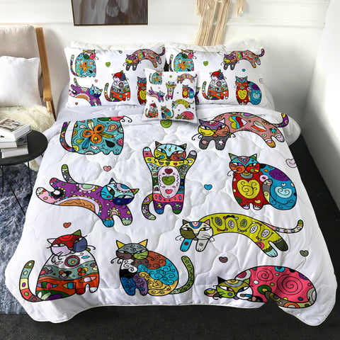 Image of 4 Pieces Cat Sages SWBD2788 Comforter Set