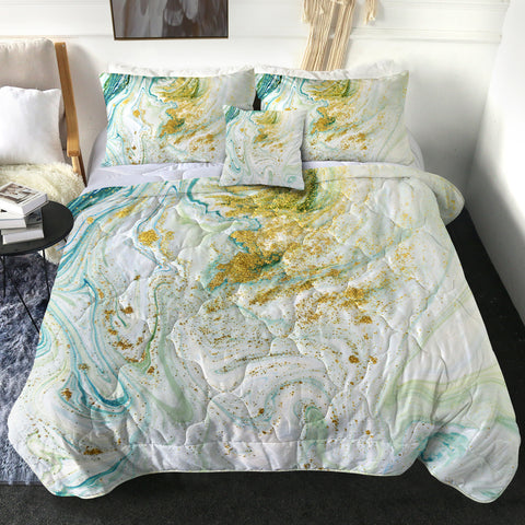 Image of 4 Pieces Glittered Water SWBD2792 Comforter Set