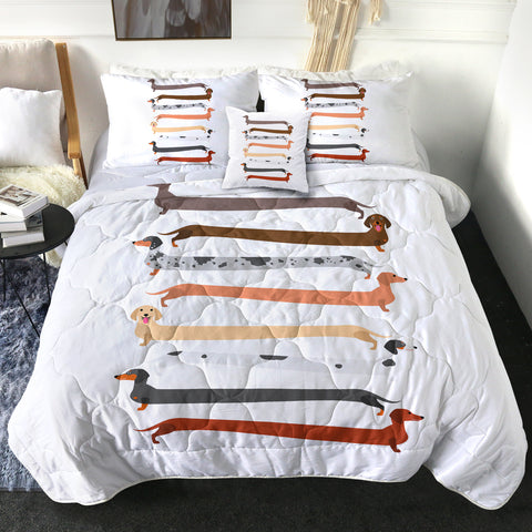 Image of 4 Pieces Long Dachshunds SWBD2793 Comforter Set
