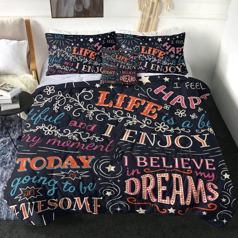 Image of 4 Pieces Life Mottos SWBD2802 Comforter Set