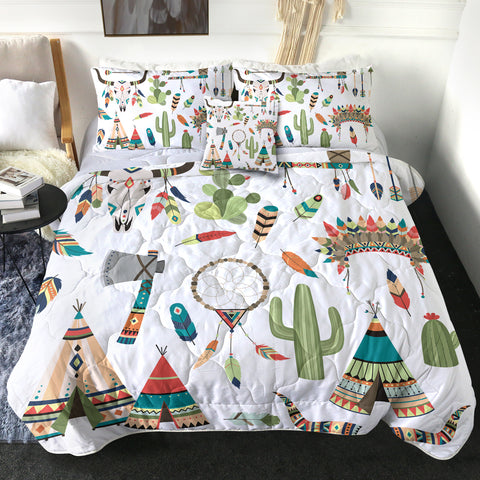 Image of 4 Pieces Tribal Themed SWBD2849 Comforter Set