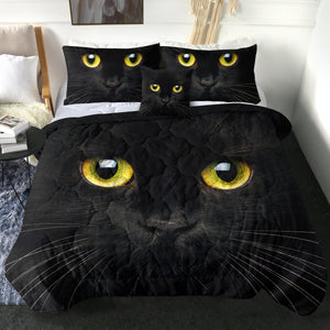 4 Pieces Black Cat SWBD2852 Comforter Set