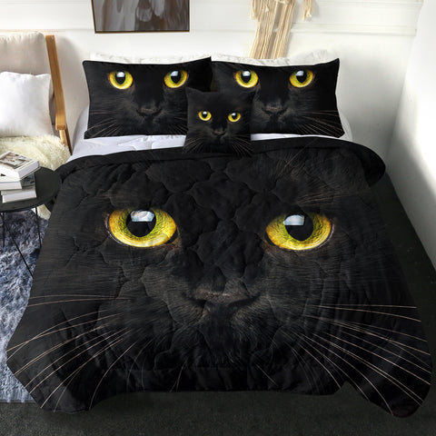 Image of 4 Pieces Black Cat SWBD2852 Comforter Set