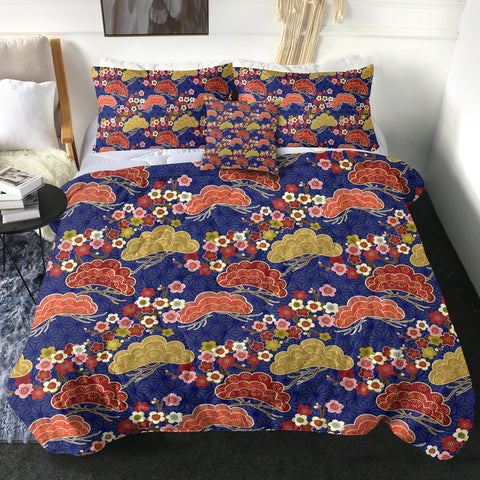 Image of 4 Pieces Royal Flowers SWBD2860 Comforter Set