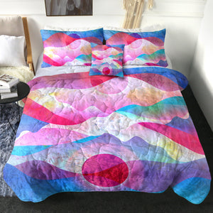 4 Pieces Abstract Sunset SWBD2877 Comforter Set