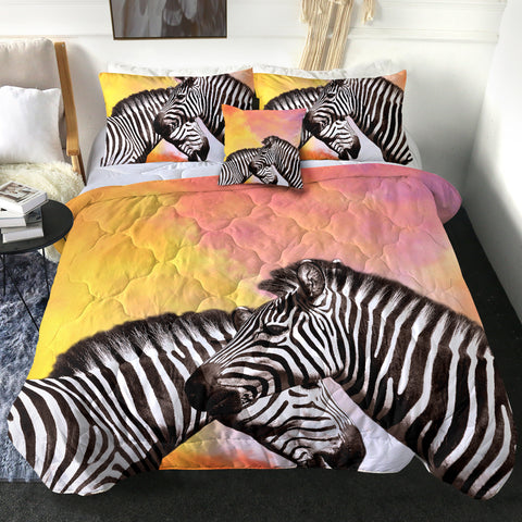 Image of 4 Pieces Zebra Love SWBD2970 Comforter Set