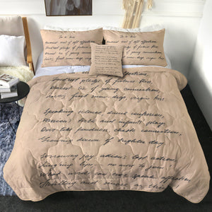 4 Pieces Old Letter SWBD2973 Comforter Set