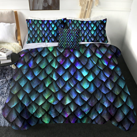 Image of 4 Pieces Dragon Scales SWBD2981 Comforter Set