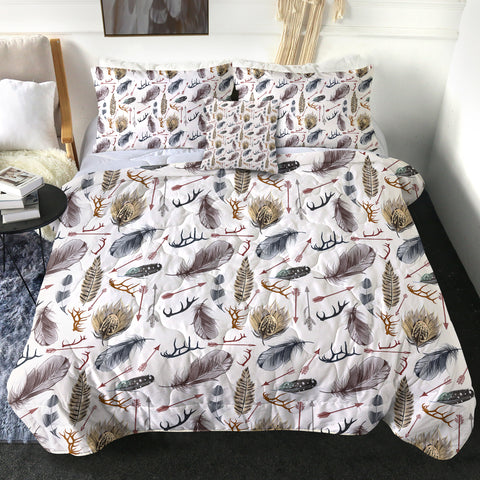 Image of 4 Pieces Feathers SWBD2985 Comforter Set