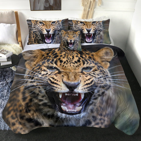 Image of 4 Pieces Leopard SWBD2988 Comforter Set