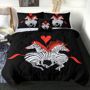 4 Pieces Zebra Love SWBD2992 Comforter Set