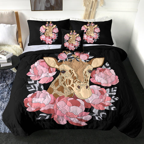 Image of 4 Pieces Lovely Giraffe SWBD2994 Comforter Set