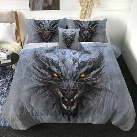 Image of 4 Pieces Demonic Dragon SWBD2996 Comforter Set