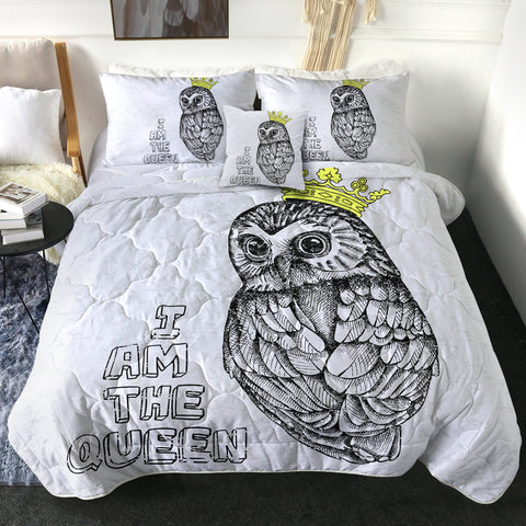 Image of 4 Pieces Queen Owl SWBD3004 Comforter Set